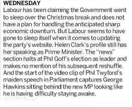 John Armstong -Political Diary - NZ Herald 17 January